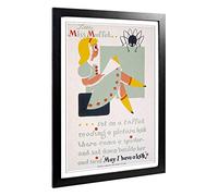 Big Box Art Framed Print of Vintage WPA Poster Little Miss Muffet Design | Wall Art Picture | Home Decor for Kitchen, Living Room, Bedroom, Hallway, Black, A2 / 24.5x18 Inch / 62x45cm