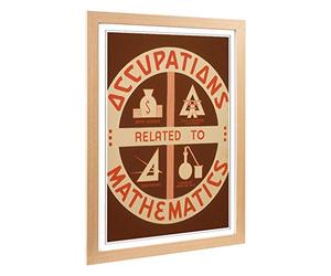 Big Box Art Framed Print of Vintage WPA Poster Mathematics (3) Design | Wall Art Picture | Home Decor for Kitchen, Living Room, Bedroom, Hallway, Oak, A2 / 24.5x18 Inch / 62x45cm