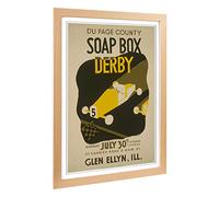 Big Box Art Framed Print of Vintage WPA Poster Soap Box Derby Design | Wall Art Picture | Home Decor for Kitchen, Living Room, Bedroom, Hallway, Oak, A2 / 24.5x18 Inch / 62x45cm