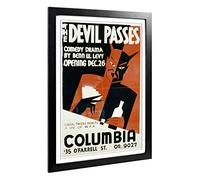 Big Box Art Framed Print of Vintage WPA Poster The Devil Passes Design | Wall Art Picture | Home Decor for Kitchen, Living Room, Bedroom, Hallway, Black, A2 / 24.5x18 Inch / 62x45cm