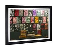 Big Box Art Framed Print of Vinyl Records Design | Wall Art Picture | Home Decor for Kitchen, Living, Dining Room, Lounge, Bedroom, Hallway, Office, Black, A2 / 24.5x18 Inch / 62x45cm