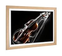 Big Box Art Framed Print of Violin Instrument Design | Wall Art Picture | Home Decor for Kitchen, Living, Dining Room, Lounge, Bedroom, Hallway, Office, Oak, A2 / 24.5x18 Inch / 62x45cm