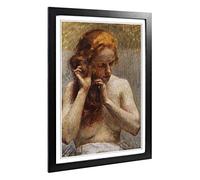 Big Box Art Framed Print of Vlaho Bukovac Female Nude Design | Wall Art Picture | Home Decor for Kitchen, Living, Dining Room, Bedroom, Hallway, Office, Black, A2 / 24.5x18 Inch / 62x45cm