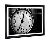 Big Box Art Framed Print of Watching The Clock Design | Wall Art Picture | Home Decor for Kitchen, Living, Dining Room, Lounge, Bedroom, Hallway, Office, Black, A2 / 24.5x18 Inch / 62x45cm