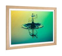 Big Box Art Framed Print of Water Droplet Rain Abstract (9) Design | Wall Art Picture | Home Decor for Kitchen, Living Room, Bedroom, Hallway, Oak, A2 / 24.5x18 Inch / 62x45cm