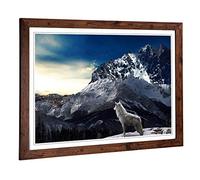 Big Box Art Framed Print of White Wolf Moutain Landscape Design | Wall Art Picture | Home Decor for Kitchen, Living, Dining Room, Bedroom, Hallway, Office, Walnut, A2 / 24.5x18 Inch / 62x45cm