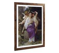 Big Box Art Framed Print of William Adolphe Bouguereau Angel Design | Wall Art Picture | Home Decor for Kitchen, Living Room, Bedroom, Hallway, Walnut, A2 / 24.5x18 Inch / 62x45cm