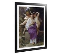 Big Box Art Framed Print of William Adolphe Bouguereau Angel Design | Wall Art Picture | Home Decor for Kitchen, Living Room, Bedroom, Hallway, Black, A2 / 24.5x18 Inch / 62x45cm