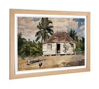 Big Box Art Framed Print of Winslow Homer Native Huts, Nassau Design | Wall Art Picture | Home Decor for Kitchen, Living Room, Bedroom, Hallway, Oak, A2 / 24.5x18 Inch / 62x45cm