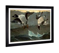 Big Box Art Framed Print of Winslow Homer Right and Left Design | Wall Art Picture | Home Decor for Kitchen, Living, Dining Room, Bedroom, Hallway, Office, Black, A2 / 24.5x18 Inch / 62x45cm