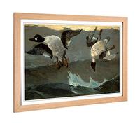 Big Box Art Framed Print of Winslow Homer Right and Left Design | Wall Art Picture | Home Decor for Kitchen, Living, Dining Room, Bedroom, Hallway, Office, Oak, A2 / 24.5x18 Inch / 62x45cm
