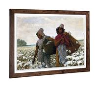 Big Box Art Framed Print of Winslow Homer The Cotton Pickers Design | Wall Art Picture | Home Decor for Kitchen, Living Room, Bedroom, Hallway, Walnut, A2 / 24.5x18 Inch / 62x45cm