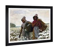 Big Box Art Framed Print of Winslow Homer The Cotton Pickers Design | Wall Art Picture | Home Decor for Kitchen, Living Room, Bedroom, Hallway, Black, A2 / 24.5x18 Inch / 62x45cm