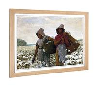 Big Box Art Framed Print of Winslow Homer The Cotton Pickers Design | Wall Art Picture | Home Decor for Kitchen, Living Room, Bedroom, Hallway, Oak, A2 / 24.5x18 Inch / 62x45cm