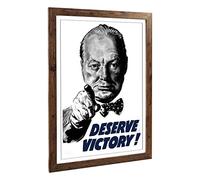 Big Box Art Framed Print of Winston Churchill War Poster Design | Wall Art Picture | Home Decor for Kitchen, Living, Dining Room, Bedroom, Hallway, Office, Walnut, A2 / 24.5x18 Inch / 62x45cm