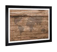Big Box Art Framed Print of World Map (1) Design | Wall Art Picture | Home Decor for Kitchen, Living, Dining Room, Lounge, Bedroom, Hallway, Office, Black, A2 / 24.5x18 Inch / 62x45cm