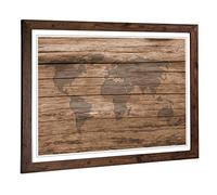Big Box Art Framed Print of World Map (1) Design | Wall Art Picture | Home Decor for Kitchen, Living, Dining Room, Lounge, Bedroom, Hallway, Office, Walnut, A2 / 24.5x18 Inch / 62x45cm