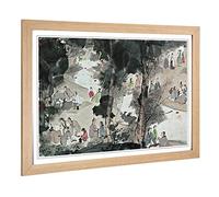 Big Box Art Framed Print of Wu Shixian Oriental 2 Design | Wall Art Picture | Home Decor for Kitchen, Living, Dining Room, Bedroom, Hallway, Office, Oak, A2 / 24.5x18 Inch / 62x45cm