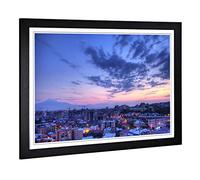 Big Box Art Framed Print of Yerevan Armenia Skyline Design | Wall Art Picture | Home Decor for Kitchen, Living, Dining Room, Bedroom, Hallway, Office, Black, A2 / 24.5x18 Inch / 62x45cm