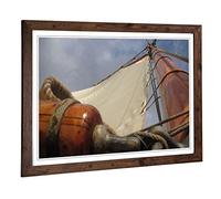Big Box Art Framed Print Ship Sails Design | Wall Art Picture | Home Decor for Kitchen, Living, Dining Room, Lounge, Bedroom, Hallway, Office, Walnut, A2 / 24.5x18 Inch / 62x45cm