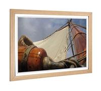 Big Box Art Framed Print Ship Sails Design | Wall Art Picture | Home Decor for Kitchen, Living, Dining Room, Lounge, Bedroom, Hallway, Office, Oak, A2 / 24.5x18 Inch / 62x45cm