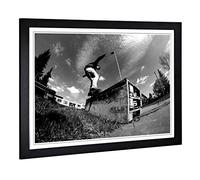 Big Box Art Framed Print Skateboarding 4 Design | Wall Art Picture | Home Decor for Kitchen, Living, Dining Room, Bedroom, Hallway, Office, Black, A2 / 24.5x18 Inch / 62x45cm