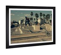 Big Box Art Framed Print Skateboarding Skate Park (2) Design | Wall Art Picture | Home Decor for Kitchen, Living Room, Bedroom, Hallway, Black, A2 / 24.5x18 Inch / 62x45cm