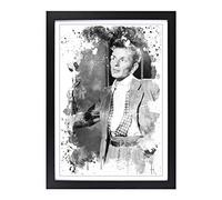 Big Box Art Frank Sinatra (1) V3 Framed Wall Art Picture Print Ready to Hang, Black A2 (62 x 45 cm)