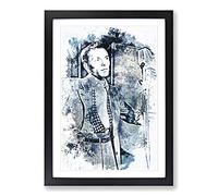 Big Box Art Frank Sinatra in Abstract Framed Wall Art Picture Print Ready to Hang, Black A2 (62 x 45 cm)