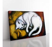 Big Box Art Franz Marc Sleeping Cat Canvas Wall Art Print Ready to Hang Picture, 76 x 50 cm (30 x 20 Inch), Multi-Coloured