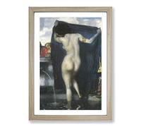 Big Box Art Franz Stuck Susanna and The Elders Framed Wall Art Picture Print Ready to Hang, Oak A2 (62 x 45 cm)