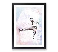 Big Box Art Fred Astaire Dancing in Abstract Framed Wall Art Picture Print Ready to Hang, Black A2 (62 x 45 cm)