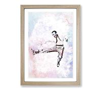 Big Box Art Fred Astaire Dancing in Abstract Framed Wall Art Picture Print Ready to Hang, Oak A2 (62 x 45 cm)