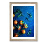 Big Box Art Fresh Oranges Framed Wall Art Picture Print Ready to Hang, Oak A2 (62 x 45 cm)