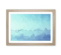 Big Box Art Frozen Lake in Abstract Framed Wall Art Picture Print Ready to Hang, Oak A2 (62 x 45 cm)