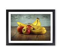 Big Box Art Fruit Bananas Apples Pears Framed Wall Art Picture Print Ready to Hang, Oak A2 (62 x 45 cm)