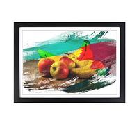 Big Box Art Fruit Bananas Apples Pears V2 Framed Wall Art Picture Print Ready to Hang, Black A2 (62 x 45 cm)