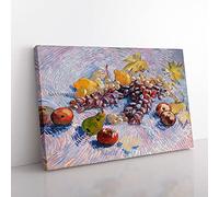 Big Box Art Fruit by Vincent Van Gogh Canvas Wall Art Print Ready to Hang Picture, 76 x 50 cm (30 x 20 Inch), Grey, Grey, Cream