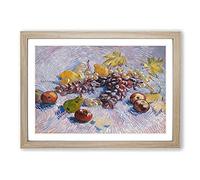 Big Box Art Fruit by Vincent Van Gogh Framed Wall Art Picture Print Ready to Hang, Oak A2 (62 x 45 cm)