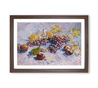 Big Box Art Fruit by Vincent Van Gogh Framed Wall Art Picture Print Ready to Hang, Walnut A2 (62 x 45 cm)