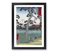Big Box Art Fuji on The Left of Tokaido Road by Utagawa Hiroshige Framed Wall Art Picture Print Ready to Hang, Black A2 (62 x 45 cm)