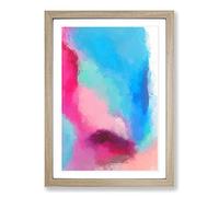 Big Box Art Fusion of Colour in Abstract Framed Wall Art Picture Print Ready to Hang, Oak A2 (62 x 45 cm)