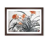 Big Box Art Garden Flowers Vol.7 by Chen Daofu Framed Wall Art Picture Print Ready to Hang, Walnut A2 (62 x 45 cm)
