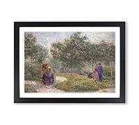 Big Box Art Garden with Courting Couples by Vincent Van Gogh Framed Wall Art Picture Print Ready to Hang, Black A2 (62 x 45 cm)