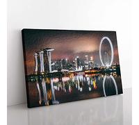 Big Box Art Gardens by The Bay East in Singapore Canvas Wall Art Print Ready to Hang Picture, 76 x 50 cm (30 x 20 Inch), Black, Grey, Brown, Grey