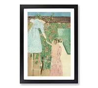 Big Box Art Gathering Fruit by Mary Cassatt Framed Wall Art Picture Print Ready to Hang, Black A2 (62 x 45 cm)