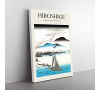 Big Box Art Geese Flying Down to Katada Utagawa Hiroshige Canvas Wall Art Print Ready to Hang Picture, 76 x 50 cm (30 x 20 Inch), Exhibition