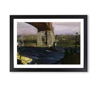 Big Box Art George Bellows Blackwell Island Bridge Framed Wall Art Picture Print Ready to Hang, Oak A2 (62 x 45 cm)