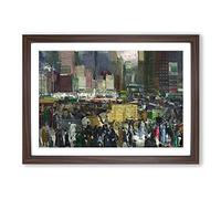 Big Box Art George Bellows New York Framed Wall Art Picture Print Ready to Hang, Walnut A2 (62 x 45 cm)