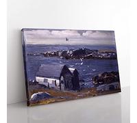 Big Box Art George Bellows The Gulls, Monhegan Canvas Wall Art Print Ready to Hang Picture, 76 x 50 cm (30 x 20 Inch), Multi-Coloured